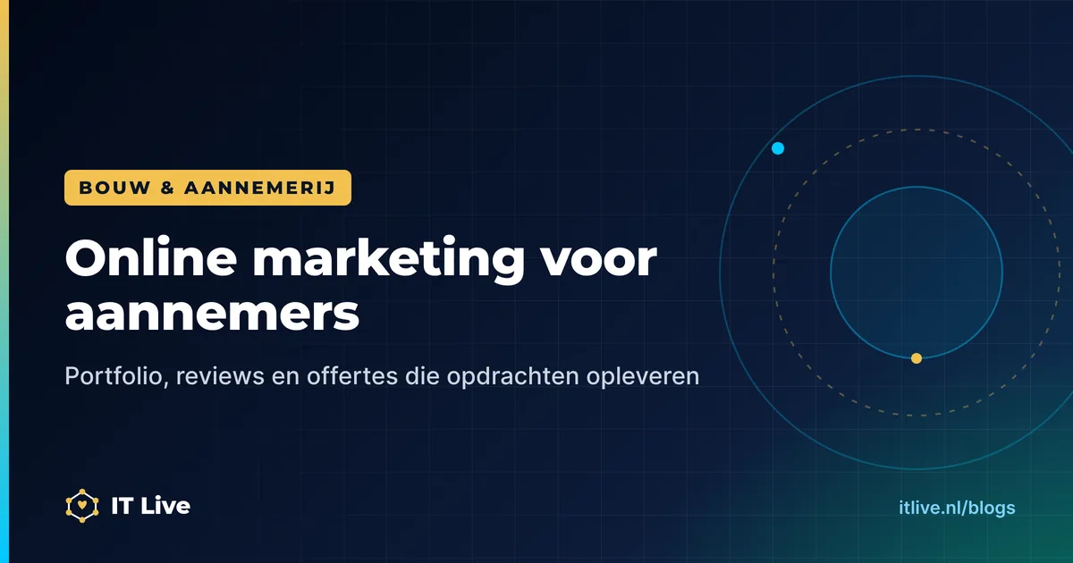 Online marketing voor aannemers: projectfoto's, reviews en offerteformulier van een bouwbedrijf