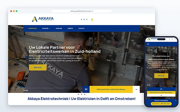 Akkaya Elektrotechniek — website door Layg