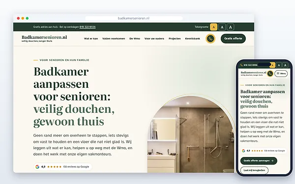 Badkamersenioren — website door Layg