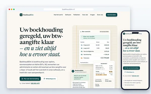 BoekhoudSlim — website door Layg