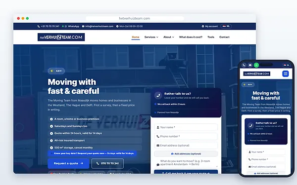 The Moving Team — website door Layg