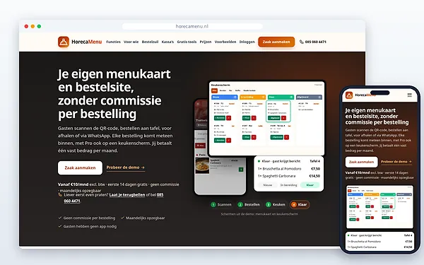 HorecaMenu — website door Layg