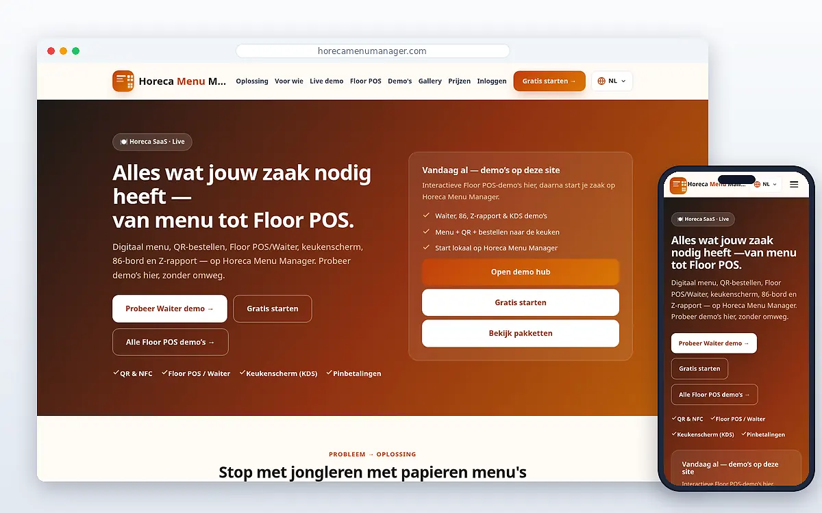 Horeca Menu Manager
