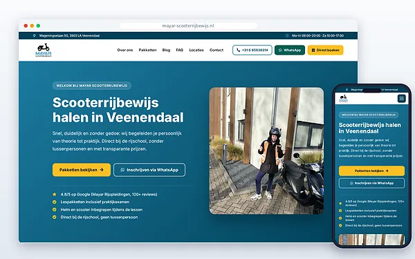 Mayar Scooterrijbewijs — website door Layg