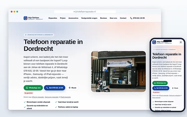 Mijn Telefoon Reparatie — website door Layg