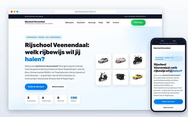 Rijschool Veenendaal — website door Layg