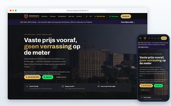 Taxicentrale Amstelland — website door Layg