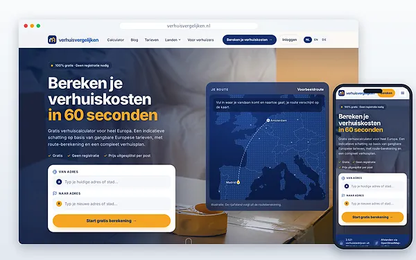 Verhuisvergelijken — website door Layg