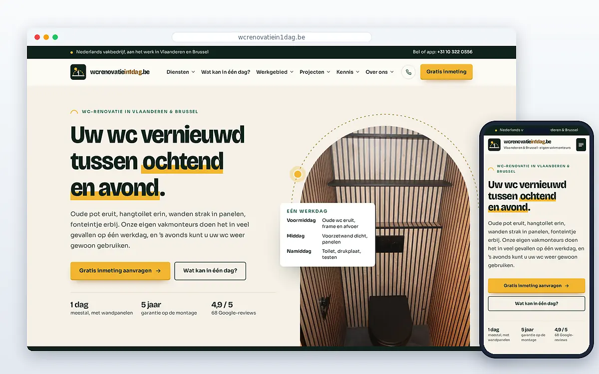 Wc-renovatie in 1 dag (BE)