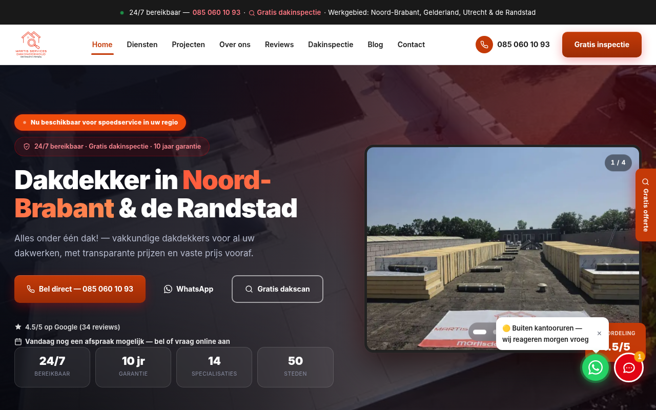 Website Martis Services Dakonderhoud