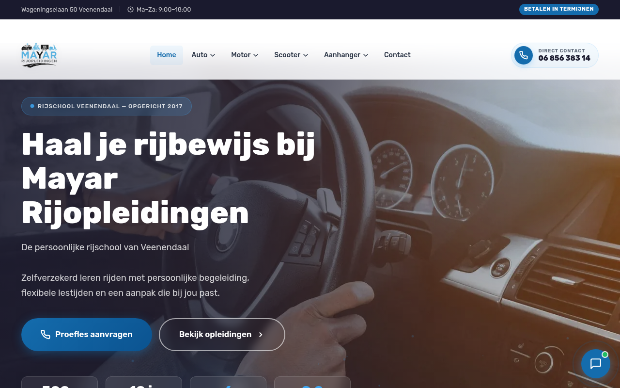 Website Mayar Rijopleidingen
